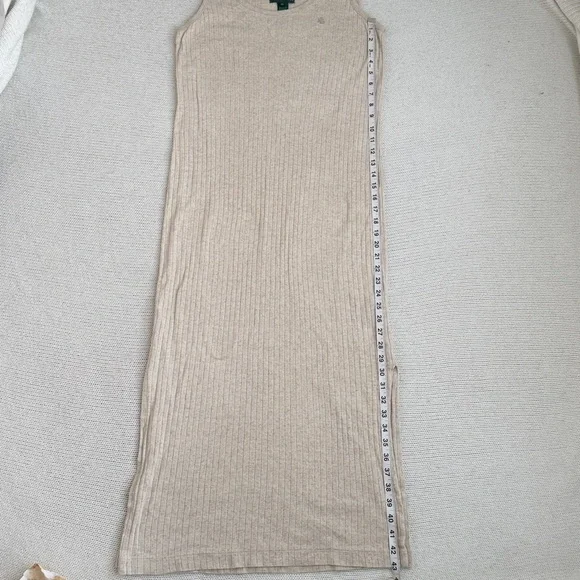 Ralph Lauren Cotton/Linen Ribbed Maxi Dress Size Medium - Picture 7 of 7